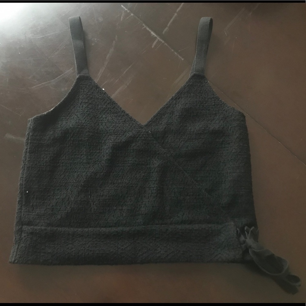 Madewell Knit Black Crossover Tank Top